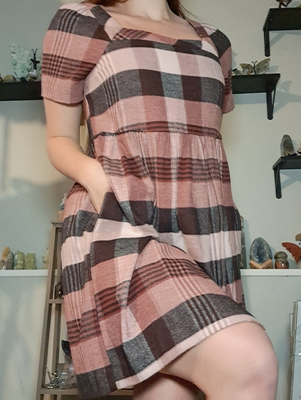 Madewell Kids Checkered Dress in Red and Pink